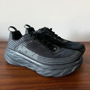 Hoka One One Bondi 6 Running Shoes Triple Black Mesh Mens Size 10.5